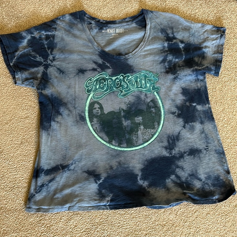 Knit riot, blue tie-dye Aerosmith T-shirt